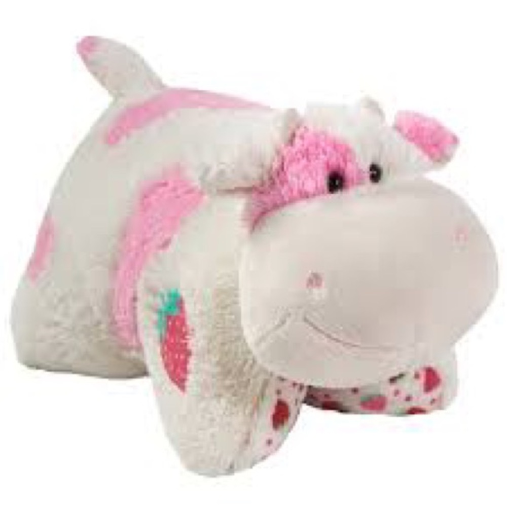 Strawberry cow pillow pet